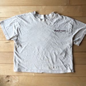 “World Tour” Beige simple Tee